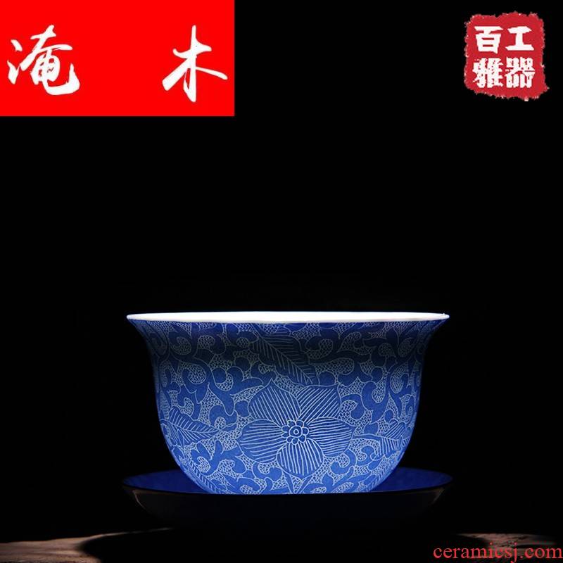 Submerged wood jingdezhen ceramic tea set, grilled spend rolling process tureen three to tureen famille rose porcelain product launches