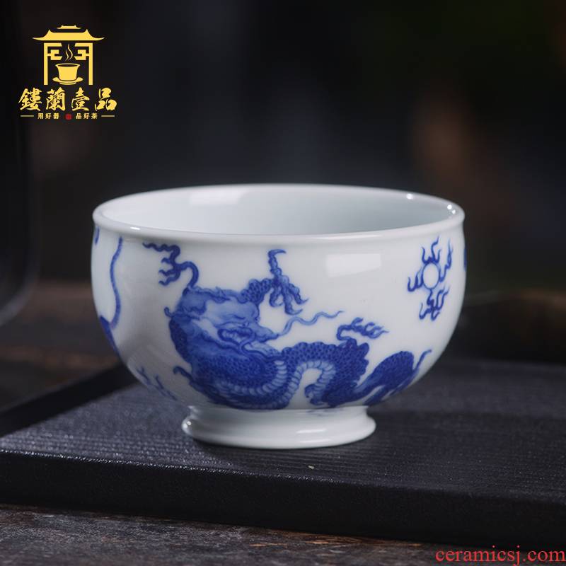 Home benevolence hand - made porcelain of jingdezhen ceramics five LingTu master of kung fu tea tea cup single cup of tea
