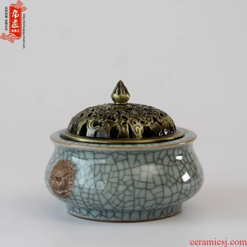 Celadon incense inserted ceramic alloy cover plug-in on double head incense plug-in aloes incense coil incense inserted into the tower