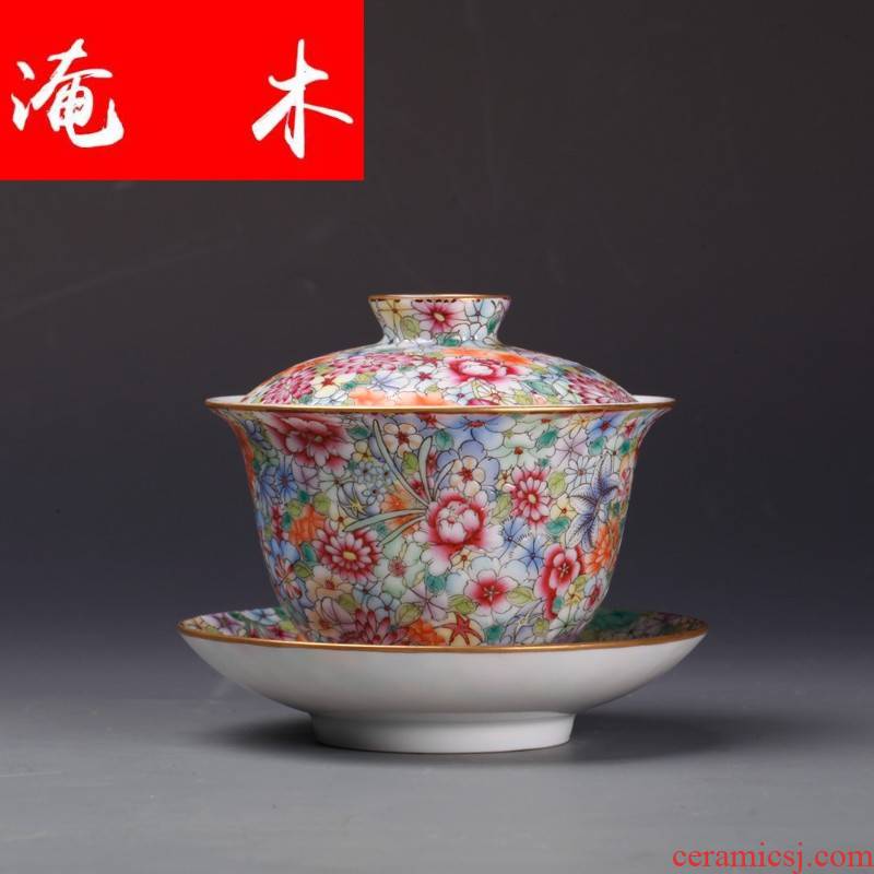 Submerged traditional wooden jingdezhen up up jade white porcelain tureen all hand over pastel pattern maintain tureen ceramic tea