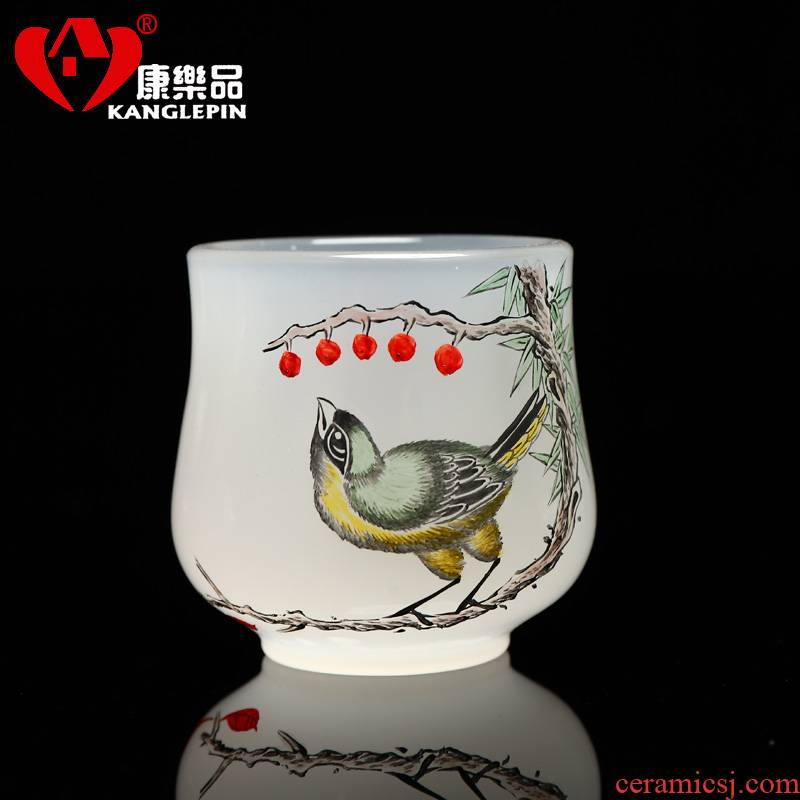 Recreational products under the coloured glaze jade porcelain glaze colorful pure hand - made kung fu tea tea cup sample tea cup glass sheet fullness