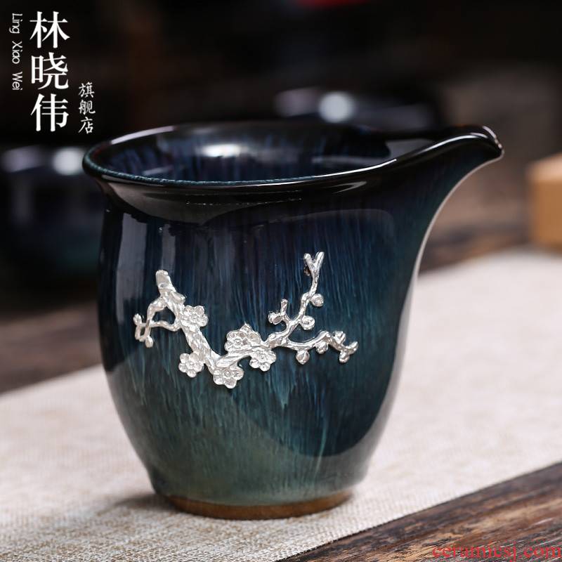 Jingdezhen up with large points tea exchanger with the ceramics fair silver cup) suits for well cup kung fu tea accessories