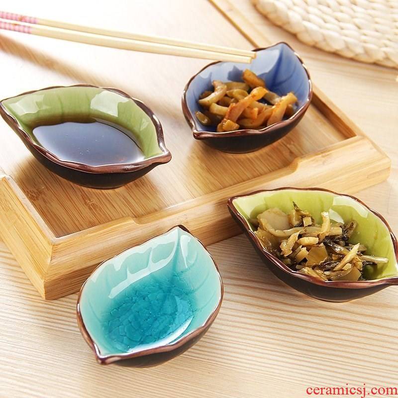 Japanese pickled flavor dish of soy sauce vinegar small ceramic plate mini creative household dip bowl touch water snack plate