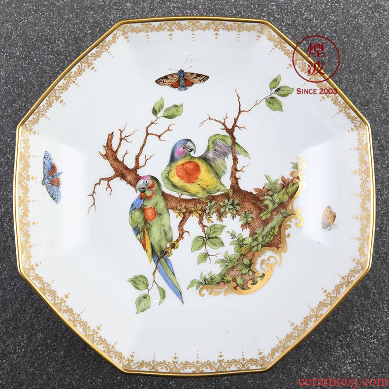 German mason mason meisen porcelain works limited new color painting birds anise porcelain plate