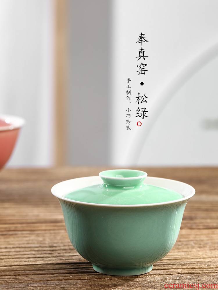 Jingdezhen in true up with pure manual tea tureen hot kunfu tea bowl is not a single color glaze ceramic tea