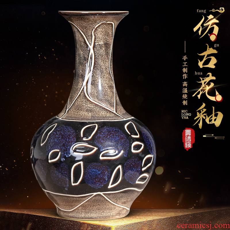 Restoring ancient ways of jingdezhen ceramics up vase furnishing articles of Chinese style household adornment flower arranging creative handicraft sitting room