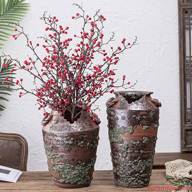 Coarse pottery jingdezhen restoring ancient ways between indoor and is suing example of large vase soil pottery vases, flower arrangement, adornment is placed