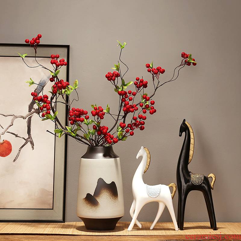 The New Chinese jingdezhen ceramic vases, modern home sitting room porch TV ark adornment flower arranging flowers, furnishing articles
