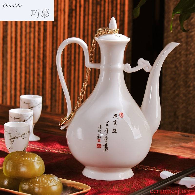 Qiao mu 11 woolly ipads China jingdezhen porcelain wine suits for liquor wine high small expressions using glass ceramics