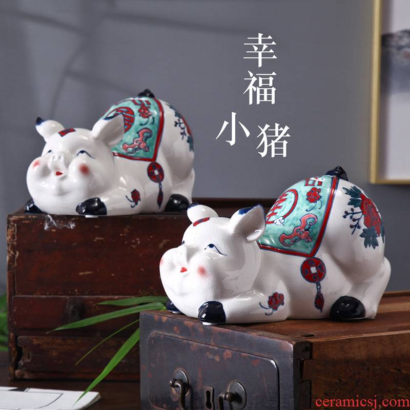 The pig can save The children 's adult in household savings money piggy pig household act The role ofing is tasted furnishing articles ceramic pig