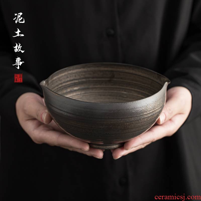 Japanese style restoring ancient ways rust glaze tea wash your ceramic cup thick TaoJian water meng home dross barrels of kung fu tea accessories