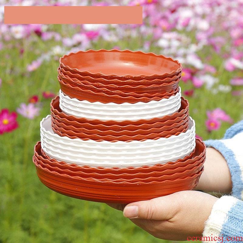 Double color lace thickening resin tray plastic flower POTS tap tap water pans mobile base of flowerpot bottom pad