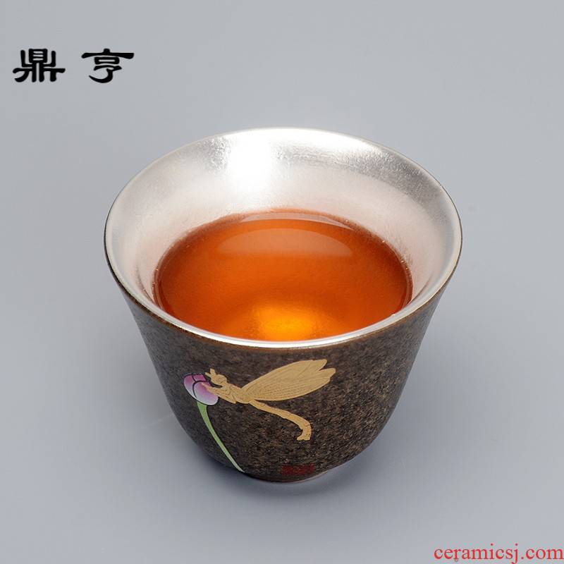 (niang creative coarse pottery checking tasted silver gilding hand - made dragonfly fuels the personal house cup cup master hard