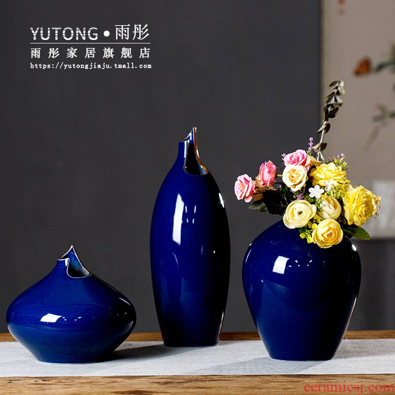 Light rain tong jingdezhen ceramic high temperature ceramic vase vase key-2 luxury hotel wind model between ceramic jewelry sales offices