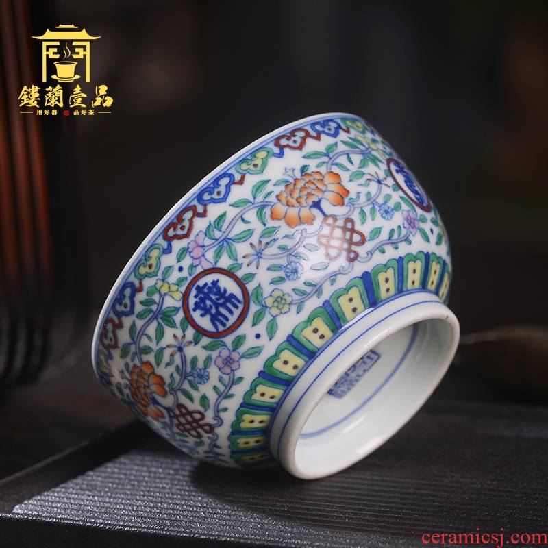 Arborist kernel color bucket stays in the master cup of jingdezhen ceramic hand - made all single CPU kung fu tea tea cup