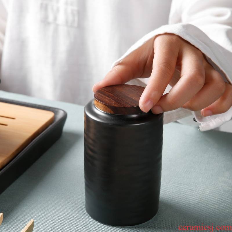 Qiao mu ceramic household utensils portable pu - erh tea storage box storage tanks seal pot small caddy fixings