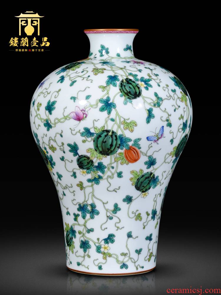 Jingdezhen ceramics imitation the qing yongzheng enamel paint vines flower vase furnishing articles sitting room home decor collection