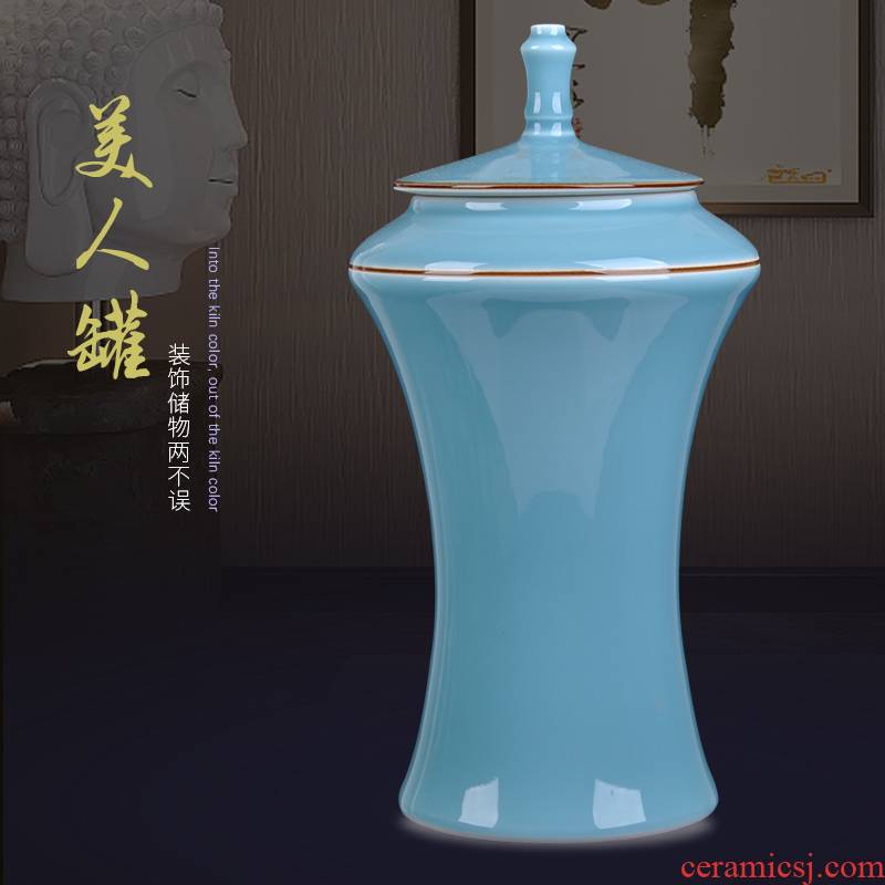 Jingdezhen ceramics archaize storage tank general tea pot with cover sitting room place, home decoration