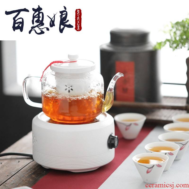 (niang boiling tea ware glass tea stove steam cooked pu - erh tea, black tea, white tea teapot tea steamer TaoLu household electricity