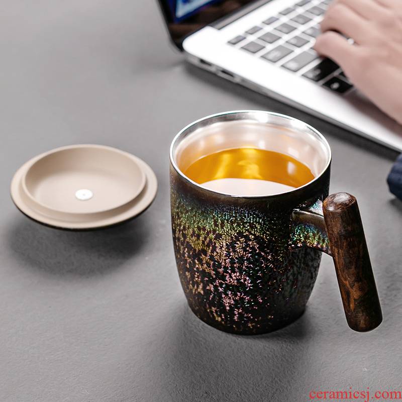 Ancient sheng up up discus coppering. As silver glass office cup coppering. As silver cup master cup single CPU ceramic cup tea cup