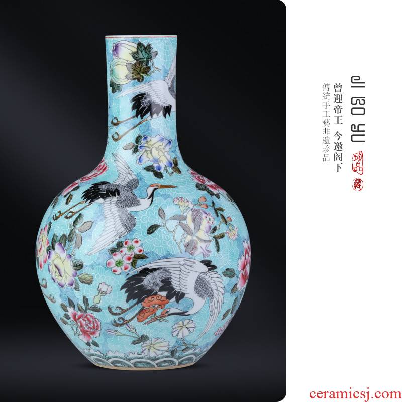 Jingdezhen ceramic antique hand - made gathers up little fairy cranes tree sitting room porch study Chinese style decoration as furnishing articles