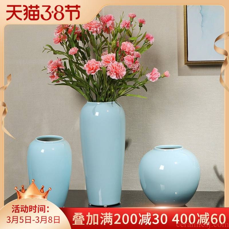 Jingdezhen ceramic vase furnishing articles of new Chinese style flower implement simulation flower flower I and contracted decorate the sitting room is small and pure and fresh