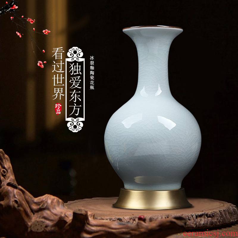 Archaize crack of jingdezhen ceramics glaze vase modern home furnishing articles of new Chinese style porch sitting room vases, flower implement
