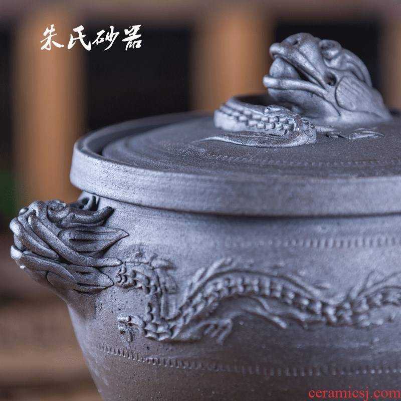 Jade - like stone approved by travelling the casserole Xing by sand earthenware cooking pot zhu desander soil Shang Jiankang boiler high temperature resistant auspicious dragon casserole