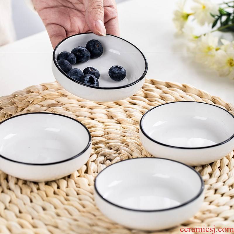 Northern wind only 4/6 ceramic snack creative household dip round flavor dish deep dish pot dishes square. A plate