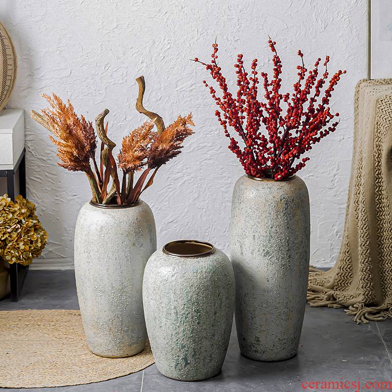 Jingdezhen ceramic vase landing size furnishing articles decoration indoor simulation European household ceramics from the living room