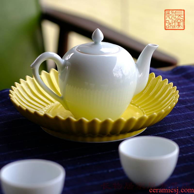 Offered home - cooked ju long up system implement green teapot jingdezhen restoring ancient ways is pure manual craft archaize ceramic tea tea set