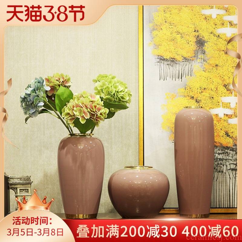 Modern new Chinese style ceramic vase furnishing articles dried flower arranging flowers sitting room TV ark, postmodern contracted household decorations