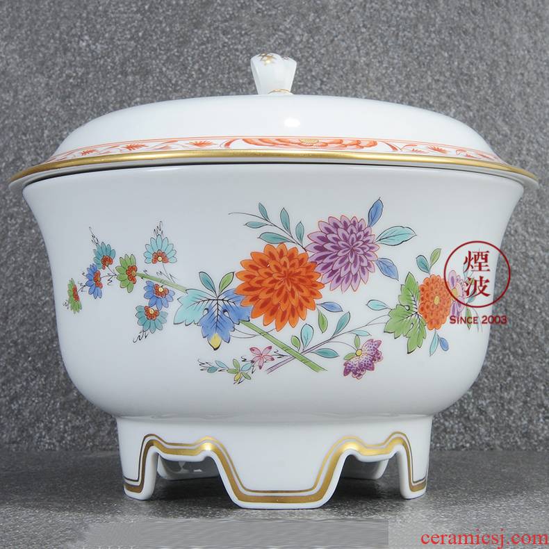 German mason MEISSEN porcelain Paris series of coloured drawing or pattern Indian painting of flowers and cookies box of candy box POTS