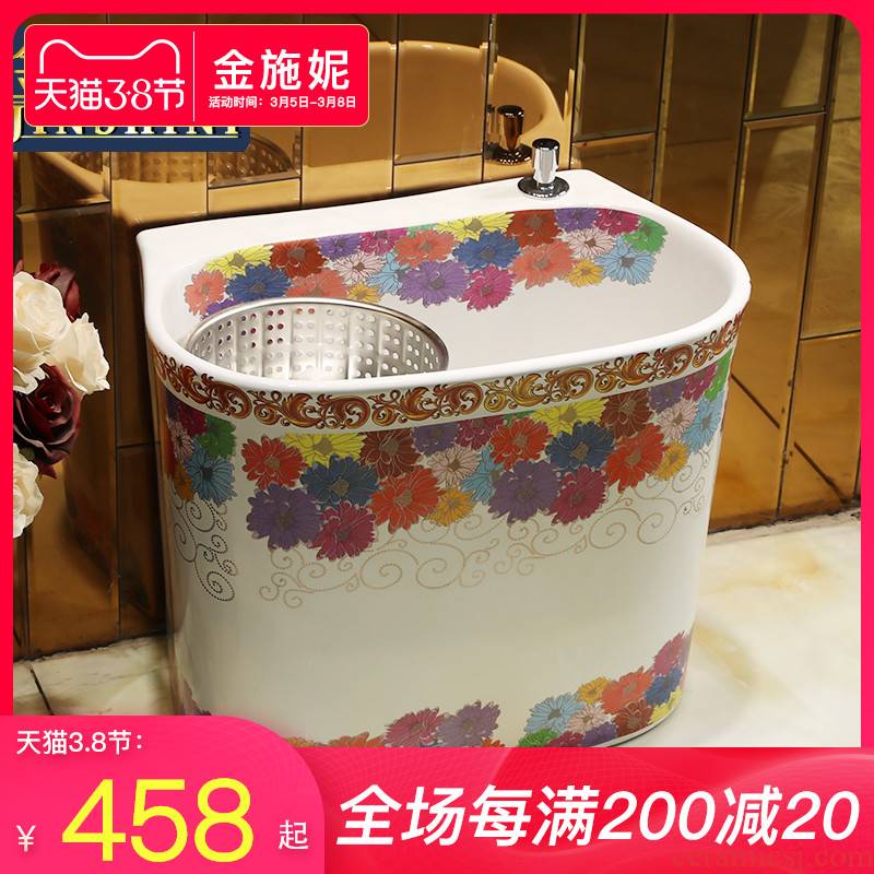The Mop pool balcony toilet wash Mop pool ceramic household large basin floor type double drive