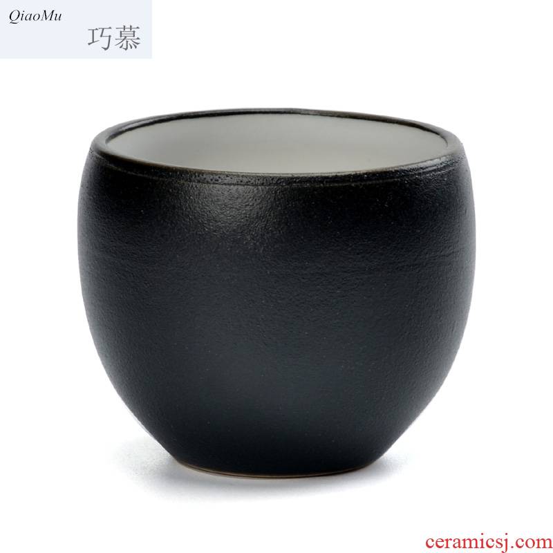 Qiao mu, black pottery cup coarse pottery Bai Chan within the wind restoring ancient ways Japanese kung fu tea masters cup small sample tea cup