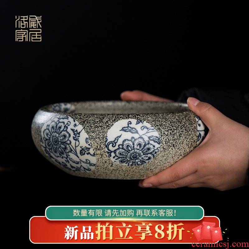 , Chinese style restoring ancient ways is washed domestic tea taking utensils tea wash basin of a cup of water, after the large ceramic tea set accessories writing brush washer