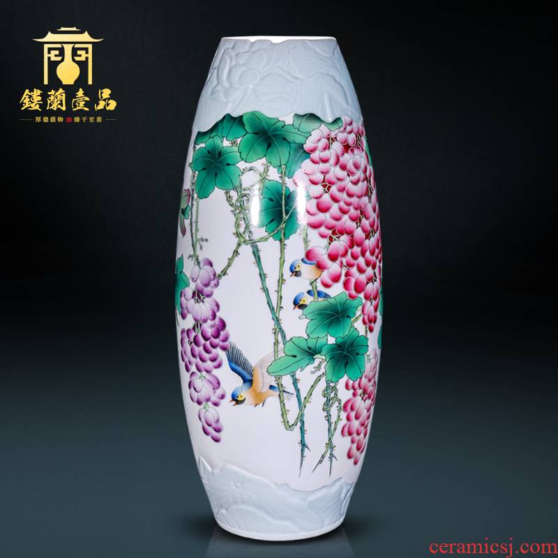 The Master of jingdezhen ceramic all hand - made powder knot with large decorative vase flower arrangement of Chinese style household furnishing articles