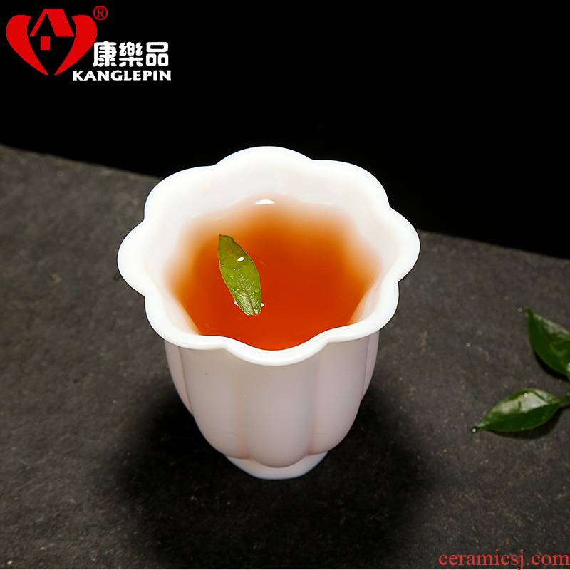Recreational product small single cup bowl dehua white porcelain ceramic tea sets, kung fu master sample tea cup cups of tea cups