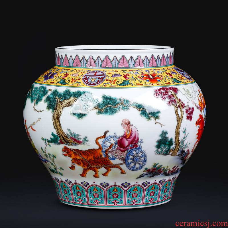 Jingdezhen ceramics archaize guiguzi down the enamel vase porch decoration of Chinese style household furnishing articles