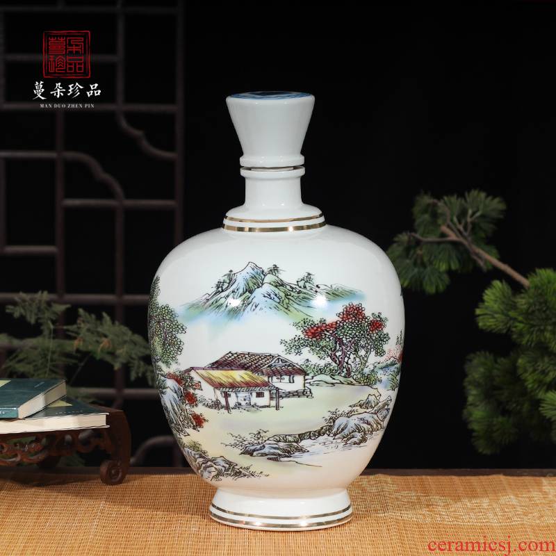 10 jins to blue and white porcelain bottle hand - made porcelain 10 jins to green bottle high - grade liquor bottle