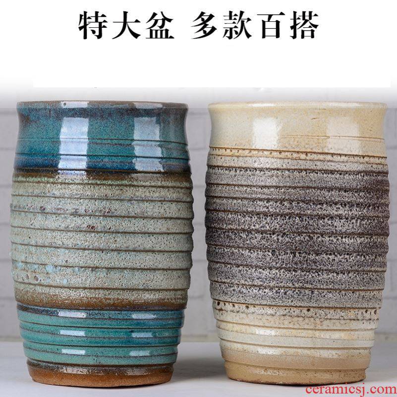 Is suing coarse pottery basin rose more meat flowerpot high spell the old running the tuba basin of large diameter zen restoring ancient ways China fall to the ground