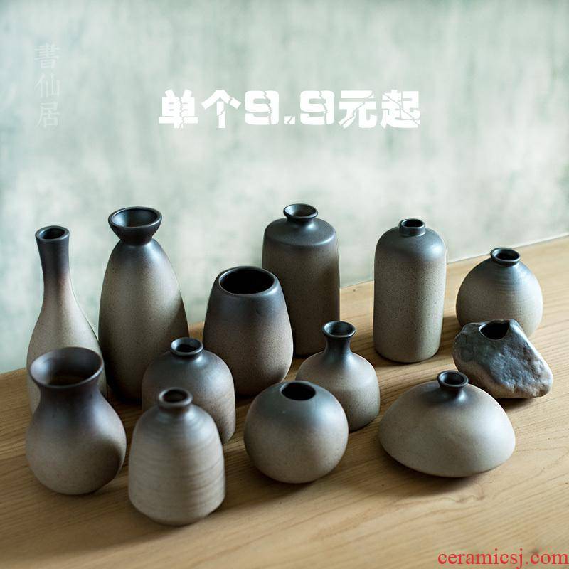 Special offer three coarse TaoXiaoHua bottle ceramic element restoring ancient ways to burn dry flower receptacle hydroponic zen flower implement desktop decoration