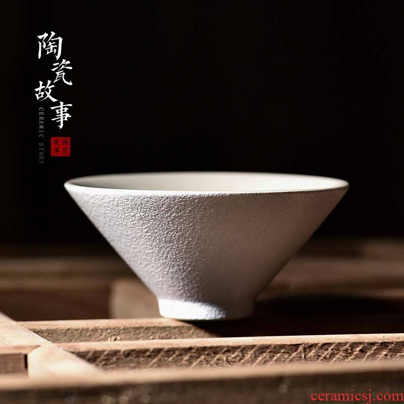 Ceramic story kung fu tea cups personal special masters cup single CPU hat to Japanese tea tea set, Ceramic cups