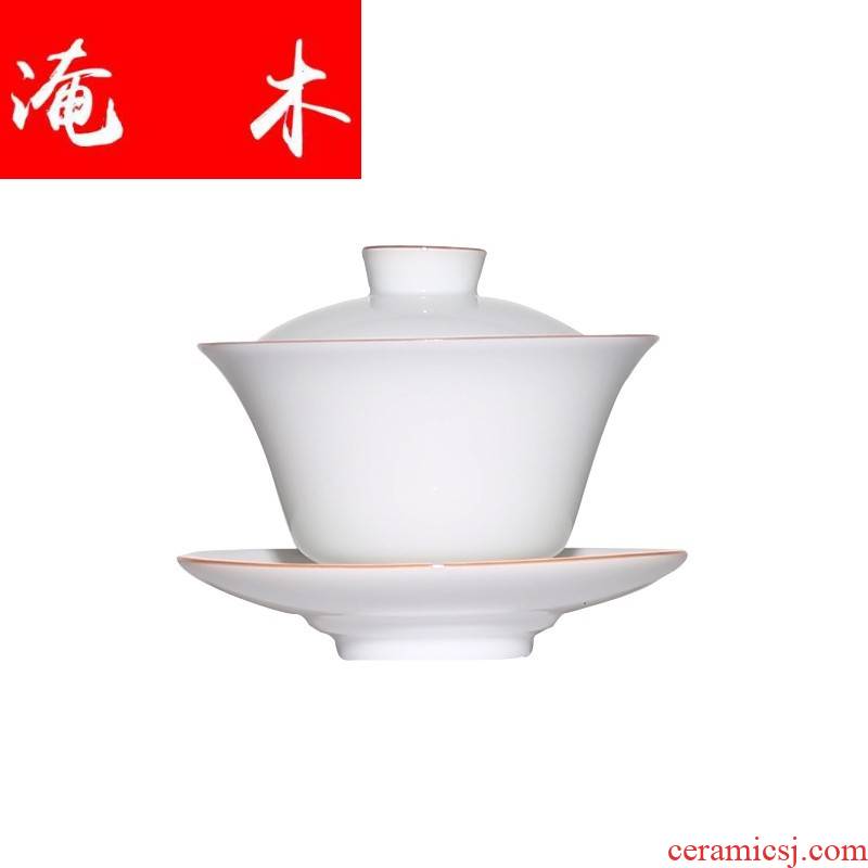 Submerged wood jingdezhen porcelain jade clay tureen tea kungfu tea bowls white porcelain tea cups, small three of the bowl tureen
