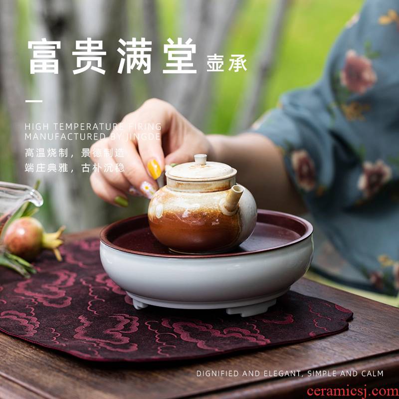 Riches and honour and pot bearing home doing mercifully small saucer for high level of jingdezhen ceramic tea tray tray appearance