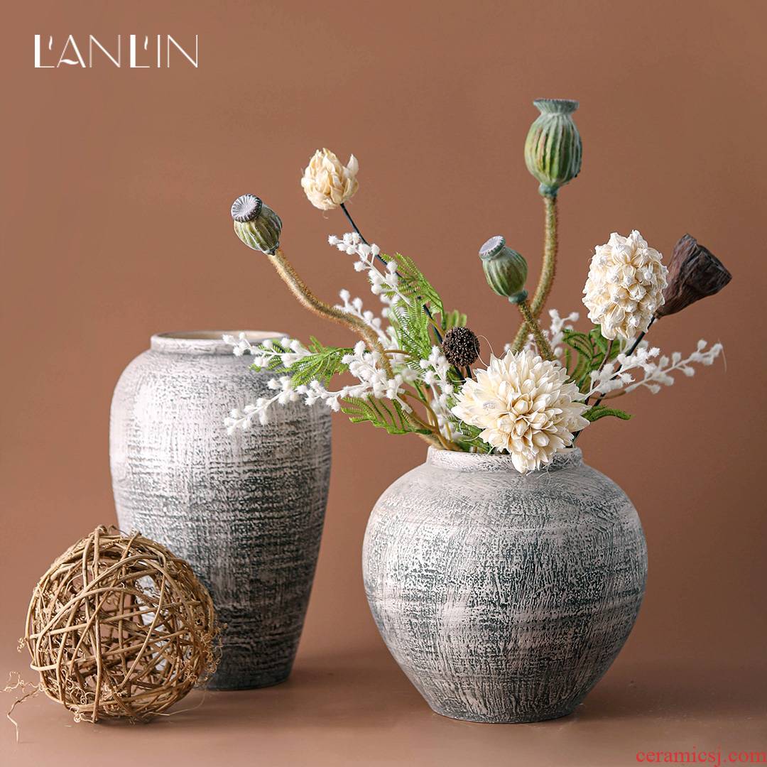 Vase restoring ancient ways is contracted and I flower arranging dried flower flower implement home decoration Nordic sitting room place flower POTS table