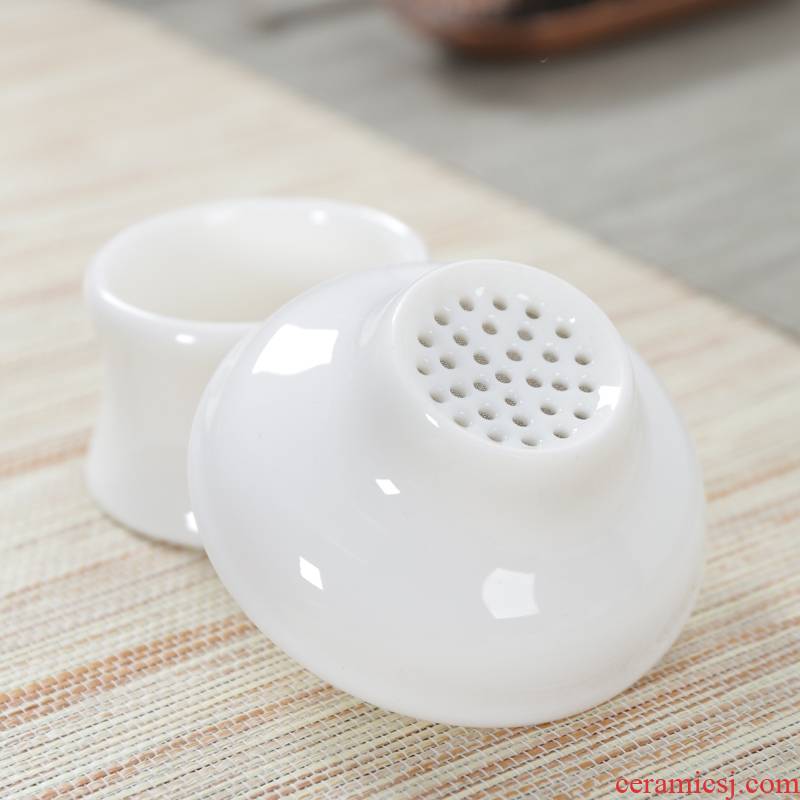 Qiao mu tea filter commonly, informs white porcelain tea set spare parts) dehua ceramic kung fu tea tea is good