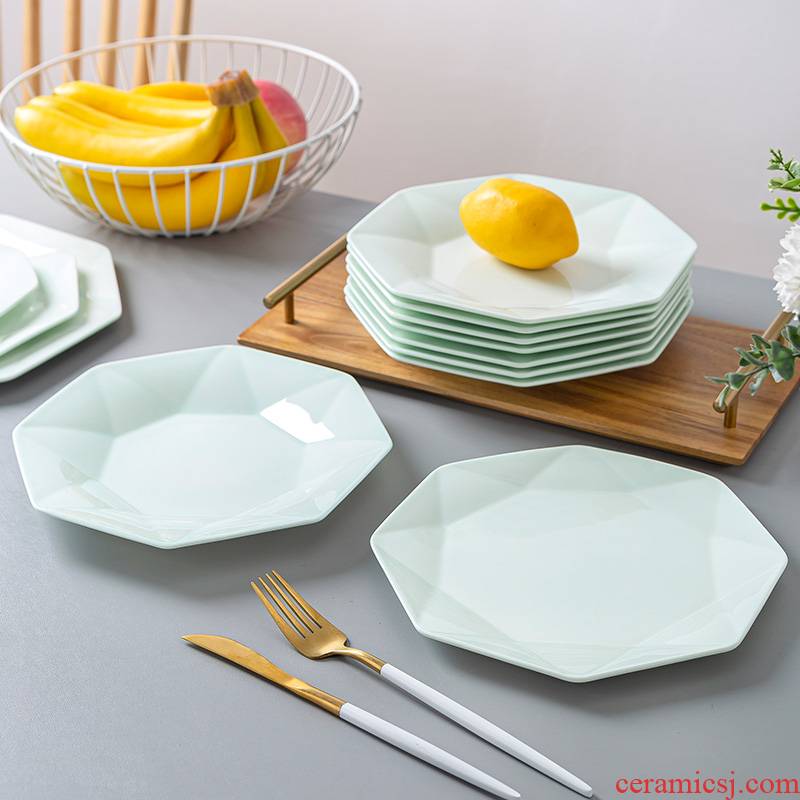 Jingdezhen celadon deep dish creative web celebrity ceramic disc continental plate household creative ipads porcelain anise tableware 0