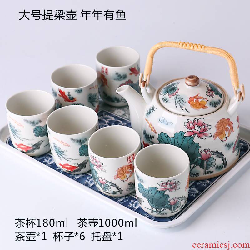 Jingdezhen large teapot tea sets tea tray was kung fu tea set of blue and white porcelain ceramic household contracted and I hui shi