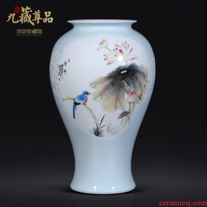 The Teacher hand - made enamel vase of jingdezhen ceramics new Chinese style living room TV ark, flower arranging porch is decorated furnishing articles